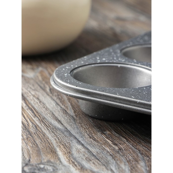 Форма для выпечки Magistro Gourmet Range, 35×26,5×3 см, 12 ячеек, толщина 0,6 мм, антипригарное покрытие, цвет серый