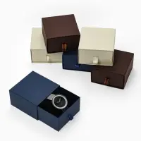 Набор подарочных коробочек 6 шт. под браслет/часы Дерево", 9&times;9, выдвижная,МИКС (5050521)