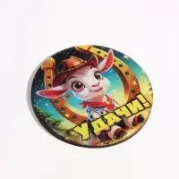Магнит новогодний &laquo;Удачи&raquo; d=8 см