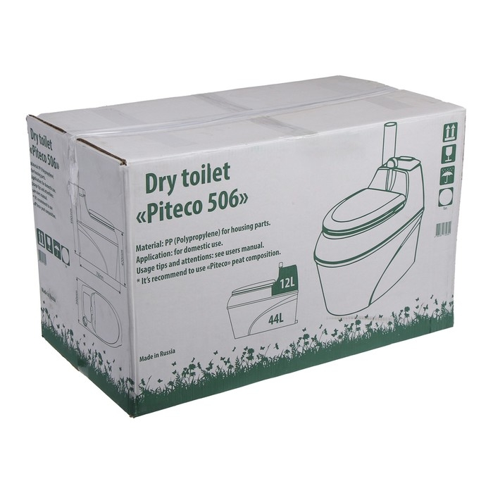 Биотуалет торфяной, 44 л, с ведром, торфом, вентиляцией и дренажом, «Piteco»