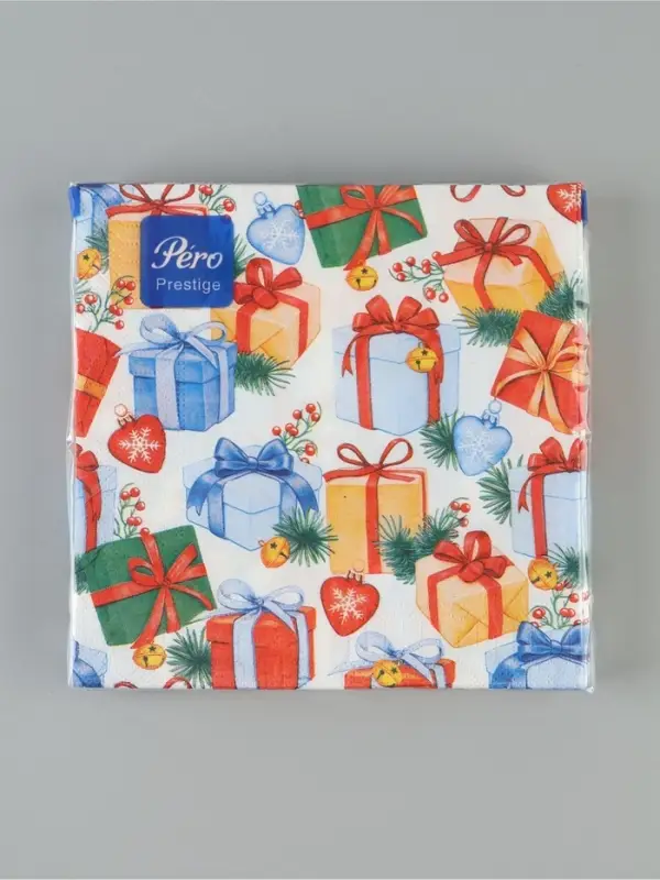 Салфетки новогодние бумажные &laquo;Подарки&raquo;, 33&times;33, 3 слоя, 20 шт.