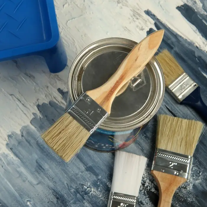 Кисть плоская ТУНДРА, смешанная щетина, деревянная рукоятка, 1.5 Кисть плоская ТУНДРА, смешанная щетина, деревянная рукоятка, 1.5", 38 мм