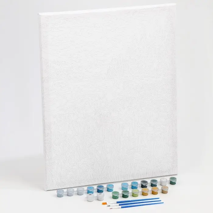 Картина по номерам на холсте с подрамником Картина по номерам на холсте с подрамником "Ромашковое поле" 40*50 см