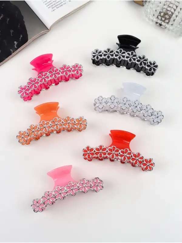 Крабик для волос «Либретто», цветы, 9 см, МИКС