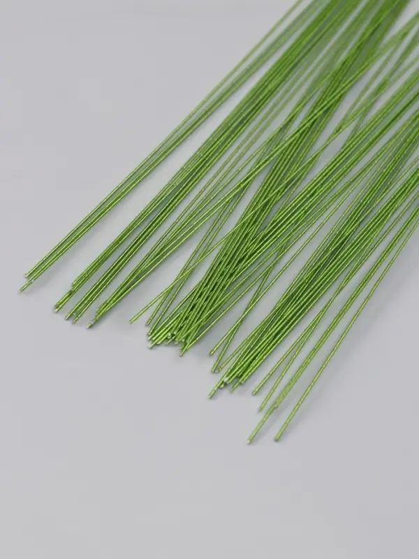 Проволока флористическая &laquo;Зелёная хром&raquo;, для изготовления искусственных цветов, 40 см, сечение 0.7 мм, набор 50 шт.