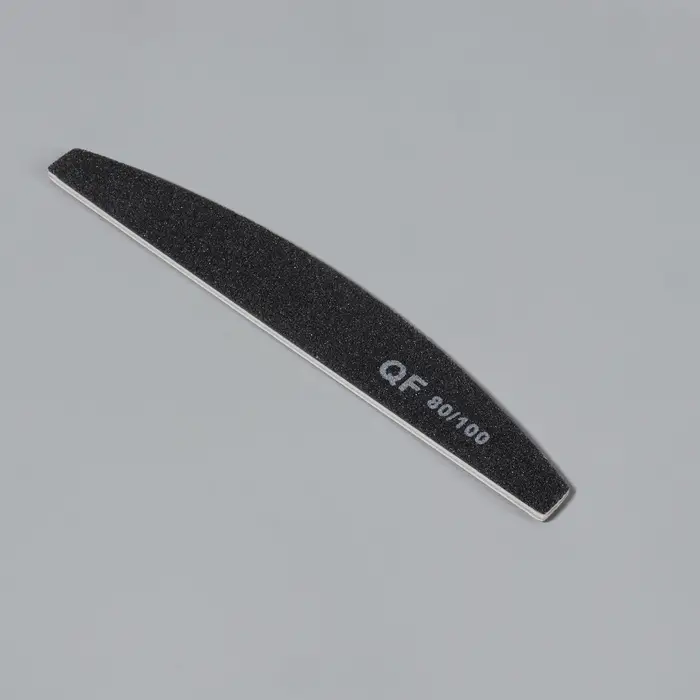 Пилка для ногтей, лодочка, 80/100 грит, 18 см, чёрная