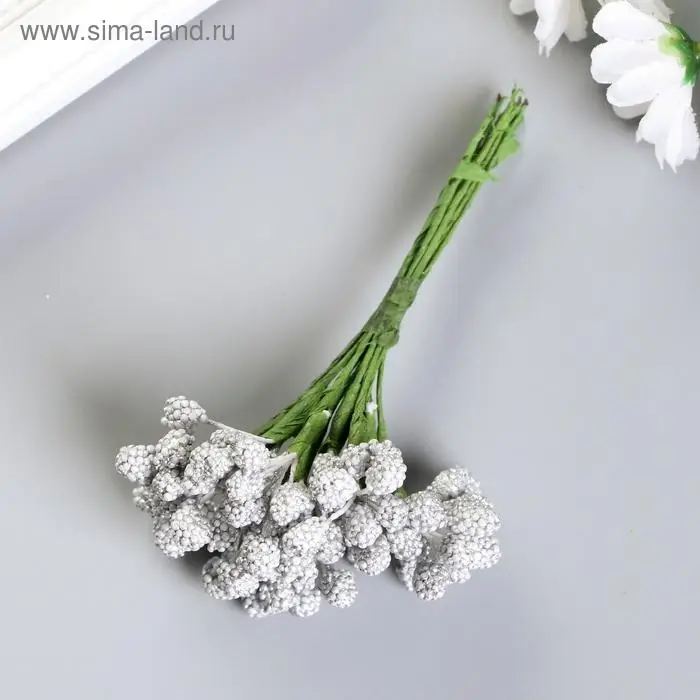 Декор веточка Декор веточка " Шишечки золото/серебро" (набор-букет 12 веточек) 9 см