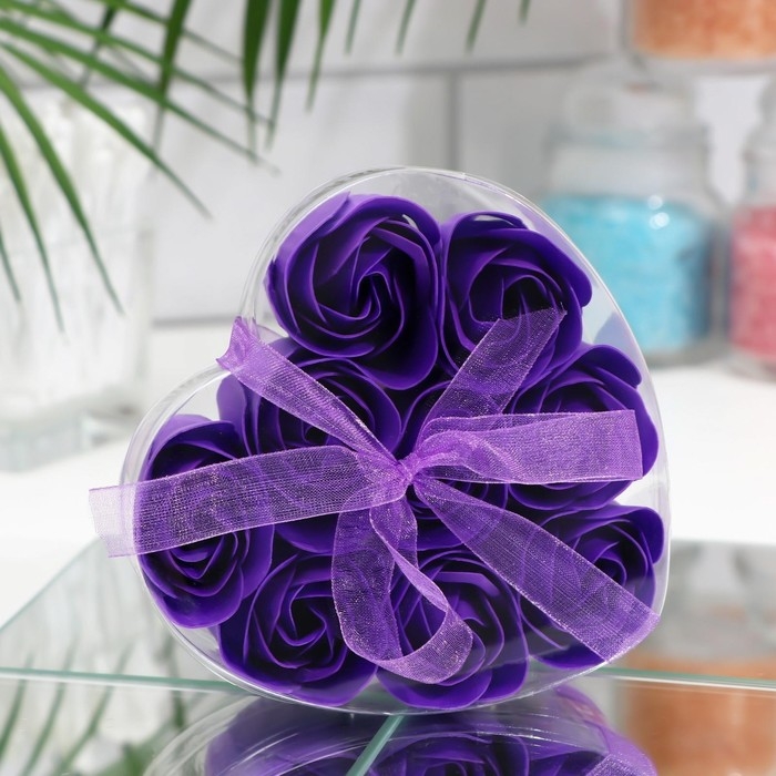 Мыльные розочки, фиолетовые, набор 9 шт. Мыльные розочки, фиолетовые, набор 9 шт.