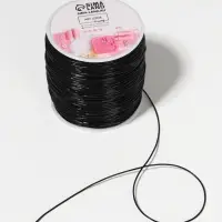 Нить для плетения, эластичная, 100&plusmn;1 м, d=0.8 мм, чёрная