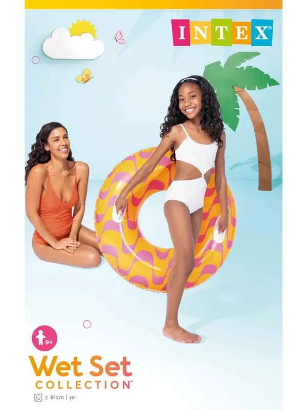 Круг для плавания &laquo;Водоворот&raquo;, надувной, d=91 см, от 9 лет, с ручками, МИКС, 59256NP INTEX