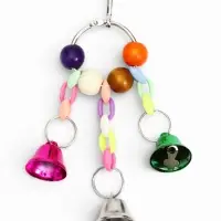 Игрушка для птиц "Кольцо" с колокольчиками, 13,5 х 5 см, микс цветов