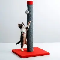 Когтеточка &laquo;Столбик&raquo; Lowcost, 54&times;31 см, с игрушкой, ковролин, МИКС