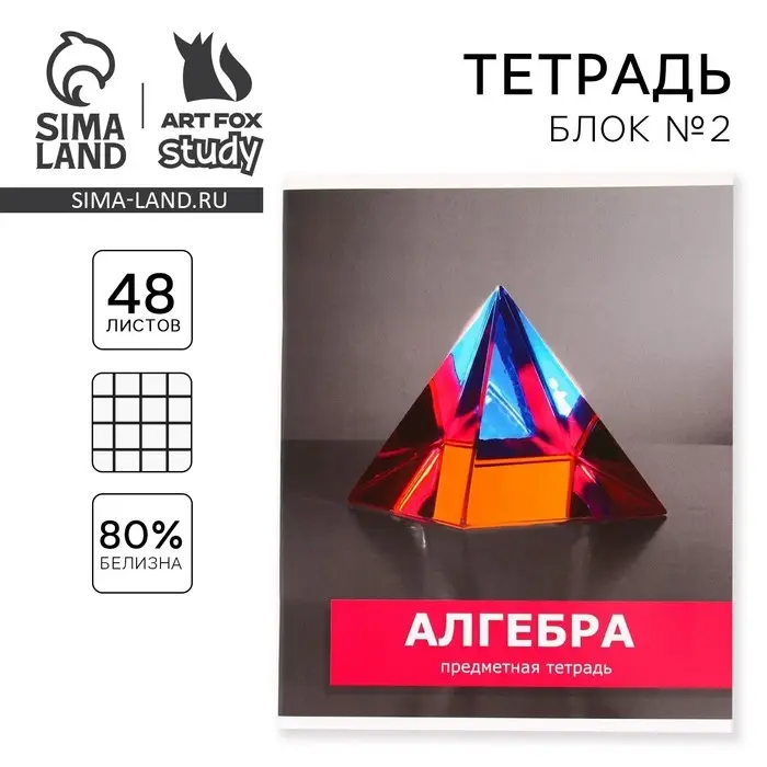 Тетрадь в клетку, предметная, 48 л.,на скрепке, А5 «ПРЕДМЕТЫ. Алгебра»