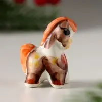 Сувенир Лошадка малая, 4,5х4 см, гжель, цвет