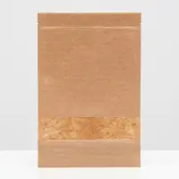 Пакет фасовочный, крафт, зип - лок, с окном, 20(4) х 30 см