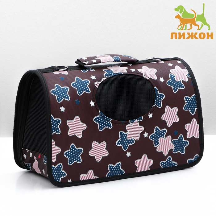 Сумка-переноска для животных  Сумка-переноска для животных "Star", размер S, 37,5 х 17 х 22 см, бордо