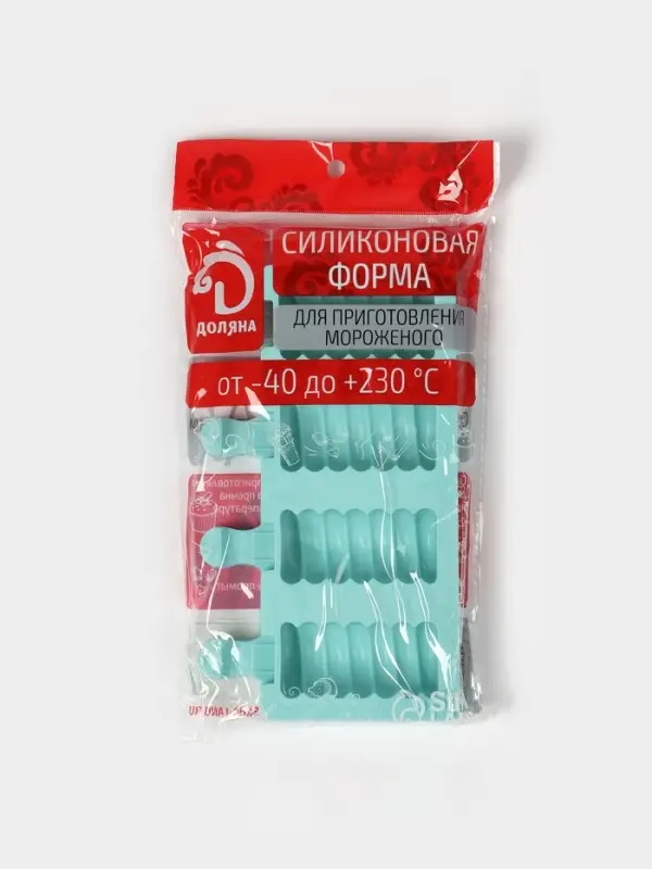 Форма для мороженого Доляна &laquo;Моника&raquo;, силикон, 19.5&times;11 см, 4 ячейки (6.7&times;3.2 см), МИКС