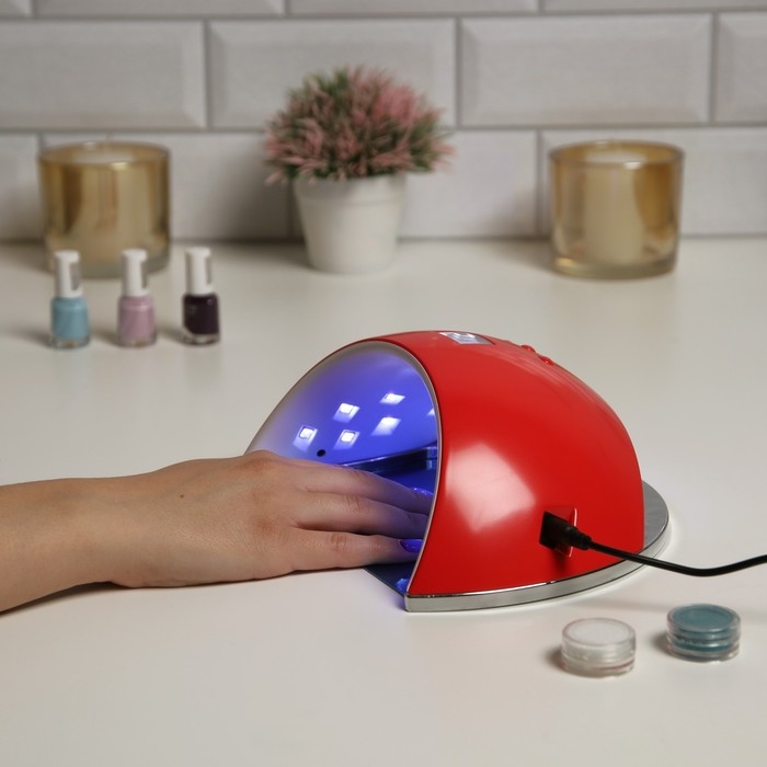 Лампа для гель-лака Luazon LUF-22, LED, 48 Вт, 21 диод, таймер 30/60/99 с, 220 В, красная Лампа для гель-лака Luazon LUF-22, LED, 48 Вт, 21 диод, таймер 30/60/99 с, 220 В, красная