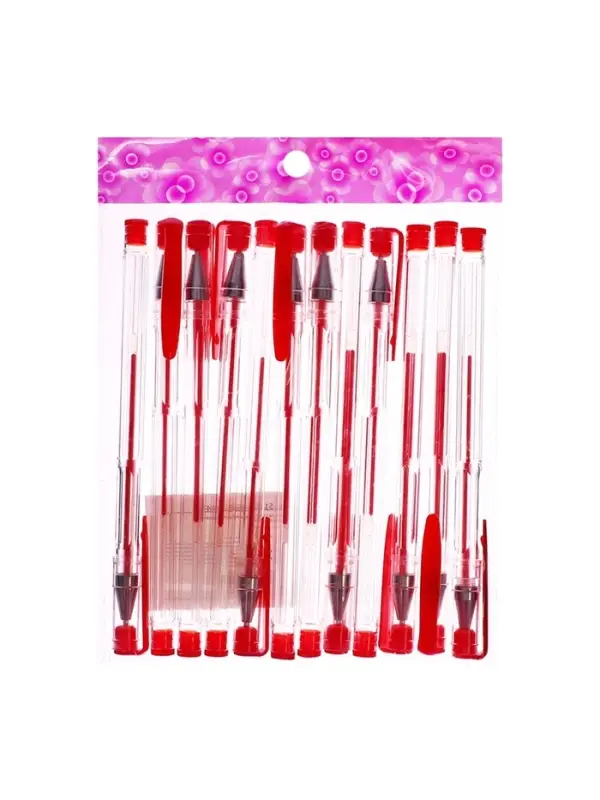 Ручка гелевая, 0.5 мм, красный, прозрачный корпус