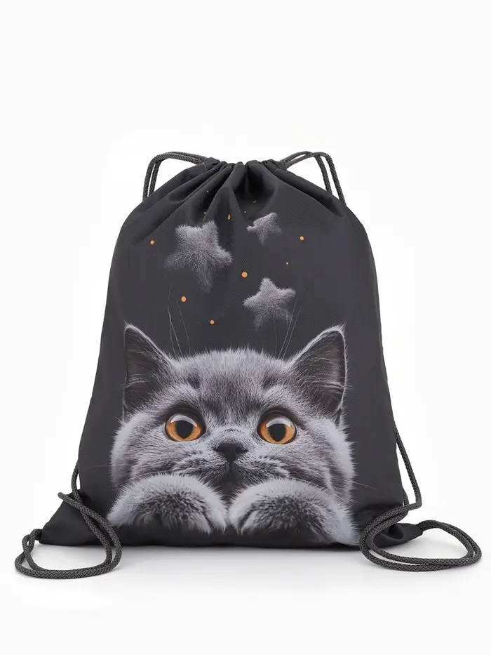 Мешок для обуви &laquo;Котик&raquo; Stavia, 43.5&times;1&times;36 см, чёрный