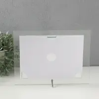 Фоторамка стекло 15х20 см "Серебряный кант" горизонталь, выгнутая 25,5х21 см