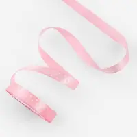 Лента атласная &laquo;Горошек&raquo;, 15 мм, 23&plusmn;1 м, розовая №004