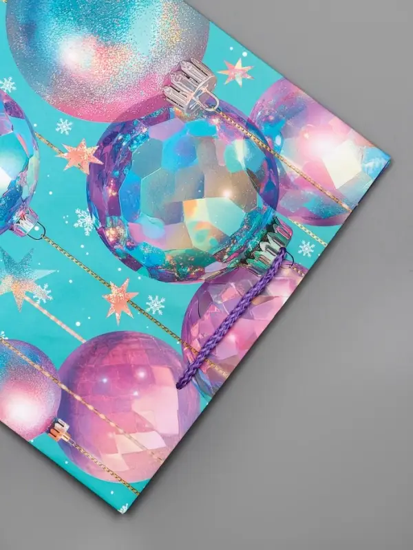 Пакет подарочный новогодний ламинированный, «Игрушки» , 26×12×32 см