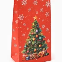 Пакет подарочный без ручек новогодний &laquo;Ёлочка&raquo;, 10&times;19.5&times;7 см