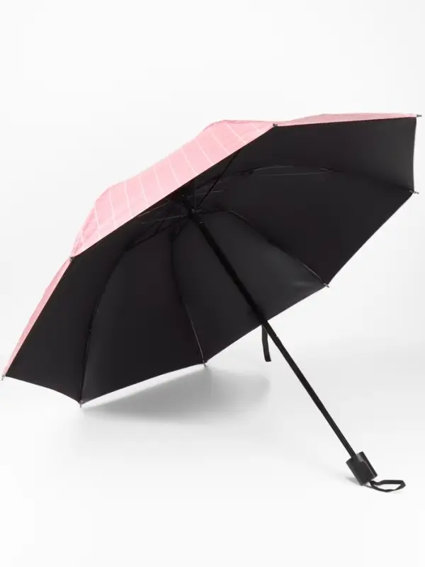 Зонт механический &laquo;Крупная клетка&raquo;, эпонж, 4 сложения, 8 спиц, R=48/55 см, d=96 см, МИКС