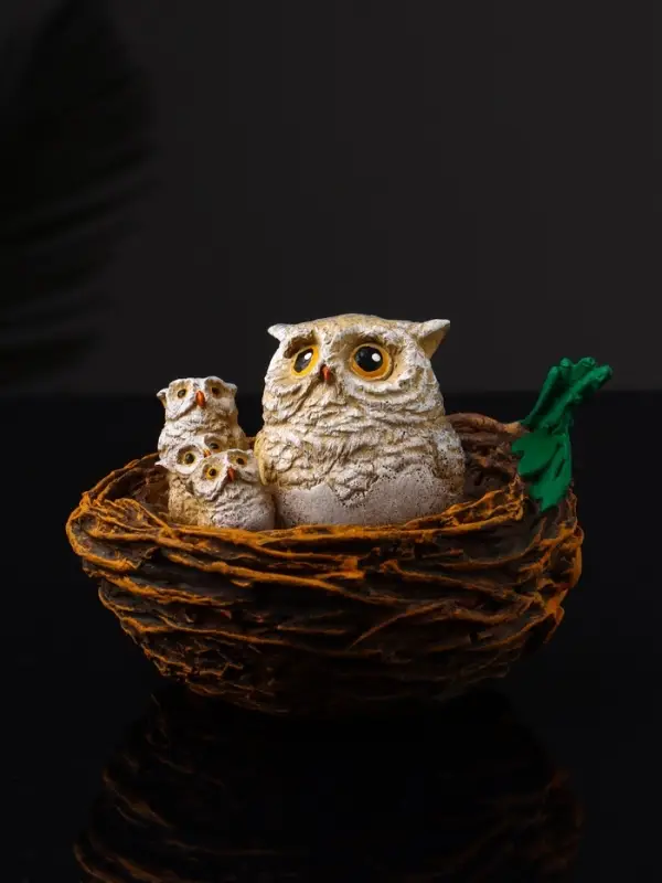 Фигура Фигура "Совушки в гнезде" 7.5х10х9.2 см