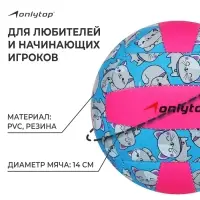 Волейбольный мяч ONLYTOP &laquo;Кошечка&raquo;, машинная сшивка, 18 панелей, р. 2, PVC