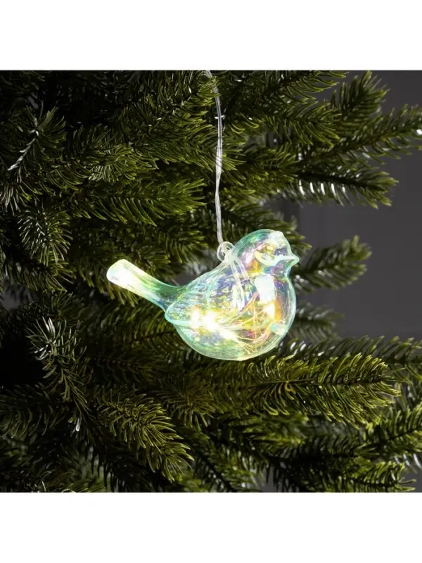 Ёлочная игрушка светодиодная &laquo;Снегирь&raquo;, 10&times;17 см, 5 LED, от батареек ААх2, свечение тёплое белое