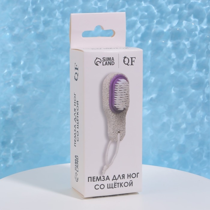 Пемза для педикюра с щёткой, с ручкой, 11 см, в коробке, МИКС Пемза для педикюра с щёткой, с ручкой, 11 см, в коробке, МИКС