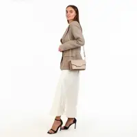 Сумка женская мессенджер на магнитах, 20&times;4&times;13 см, бежевая