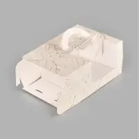 Коробка под бенто-торт с окном Present, 15,5 х 15,5 х 10 см
