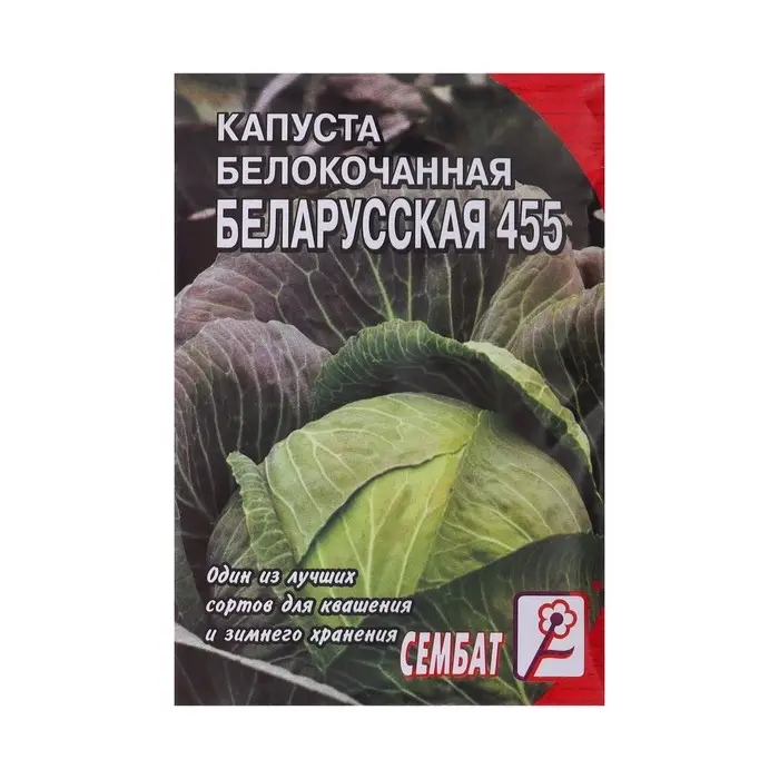 Семена Капуста белокачанная Семена Капуста белокачанная "Белорусская 455", 1 г