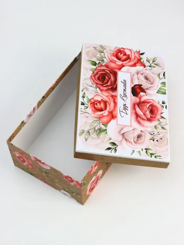 Набор подарочных коробок 10 в 1 Flowers, 32.5&times;20&times;12.5 - 12&times;7&times;4 см