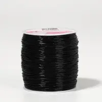 Нить для плетения, эластичная, 100&plusmn;1 м, d=0.8 мм, чёрная