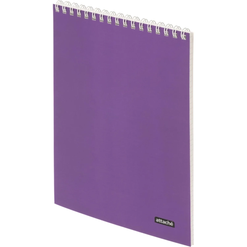 Блокнот А5 60л Attache Metallic Фиолет клетка, греб, картон, фольга