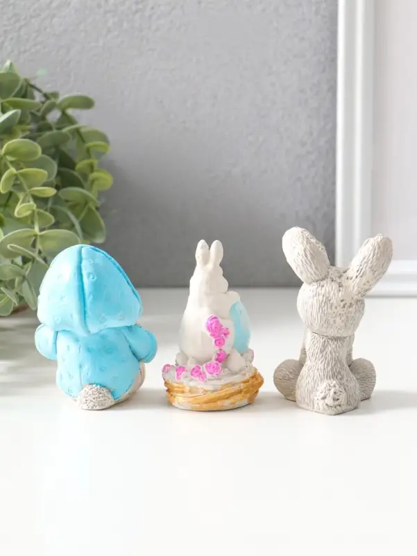 Статуэтки набор 3 шт "Милые кролики" 6х5 см