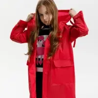 Дождевик детский RainDrop Kids, красный, 8 лет (рост 118-128)