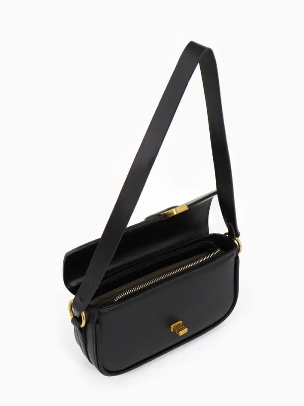 Сумка женская багет TEXTURA на молнии, 21&times;6&times;11 см, чёрная