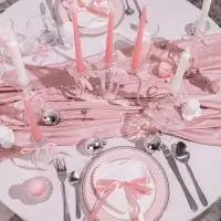 Тарелки WY Paradise, d=25.5 см, набор 2 шт., фарфор, белые, розовые