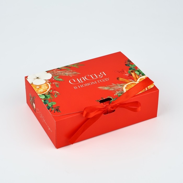 Коробка подарочная новогодняя складная двухсторонняя «Счастья», 16.5 х 12.5 х 5 см, Новый год Коробка подарочная новогодняя складная двухсторонняя «Счастья», 16.5 х 12.5 х 5 см, Новый год
