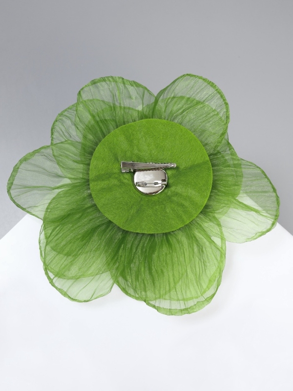 Брошь текстильная «Цветок» объемный, невесомый,цвет зелёный Брошь текстильная «Цветок» объемный, невесомый,цвет зелёный