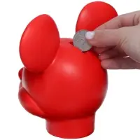 Копилка Микки Маус, гипс, 16х14х13 см, красный, DISNEY