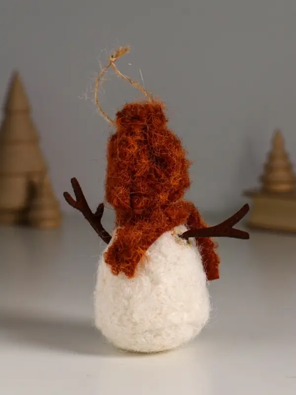 Сувенир  Сувенир "Снеговичок в рыжей шапке и шарфе" 5,5х5,5х12 см