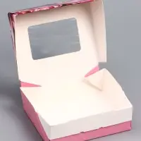 Коробка складная с окном «Розы» 10×8×3.5 см