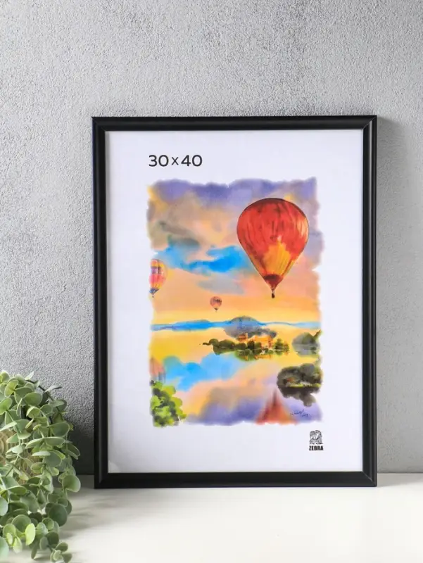 Фоторамка для фото 30х40 см, NORD, мдф, (пластик экран) чёрный
