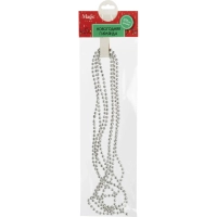 Бусы новогодние  из полистирола Серебрянная / 270х0,5см арт.94067
